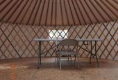 Custom Made 17ft. Yurt, Poplar/Douglas Fir, With Platform and Wood Stove – minimally used