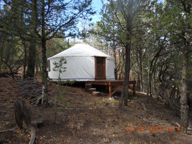 Custom Made 17ft. Yurt, Poplar/Douglas Fir, With Platform and Wood Stove – minimally used