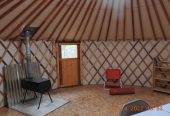 Custom Made 17ft. Yurt, Poplar/Douglas Fir, With Platform and Wood Stove – minimally used