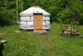 Cozy 12′ Mongolian Yurt, Platform, Wood Stove